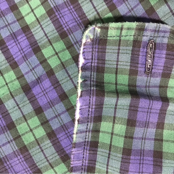 Alberto Aspesi Long Sleeve Plaid Button Up Shirt, Men's Size 39 15.5 - Green - Picture 10 of 10